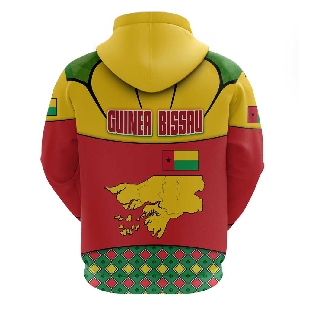 Guinea Bissau Hoodie Red Yellow Green Geometric - African Pride