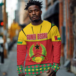 Guinea Bissau Long Sleeve Shirt Red Yellow Green Geometric - African Pride