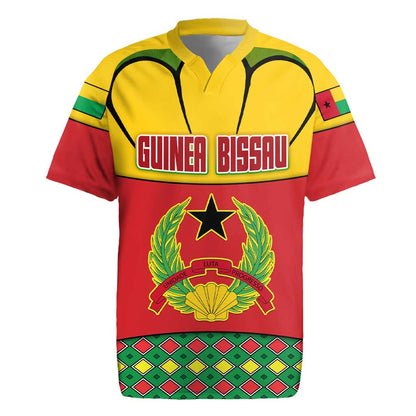 Guinea Bissau Rugby Jersey Red Yellow Green Geometric - African Pride