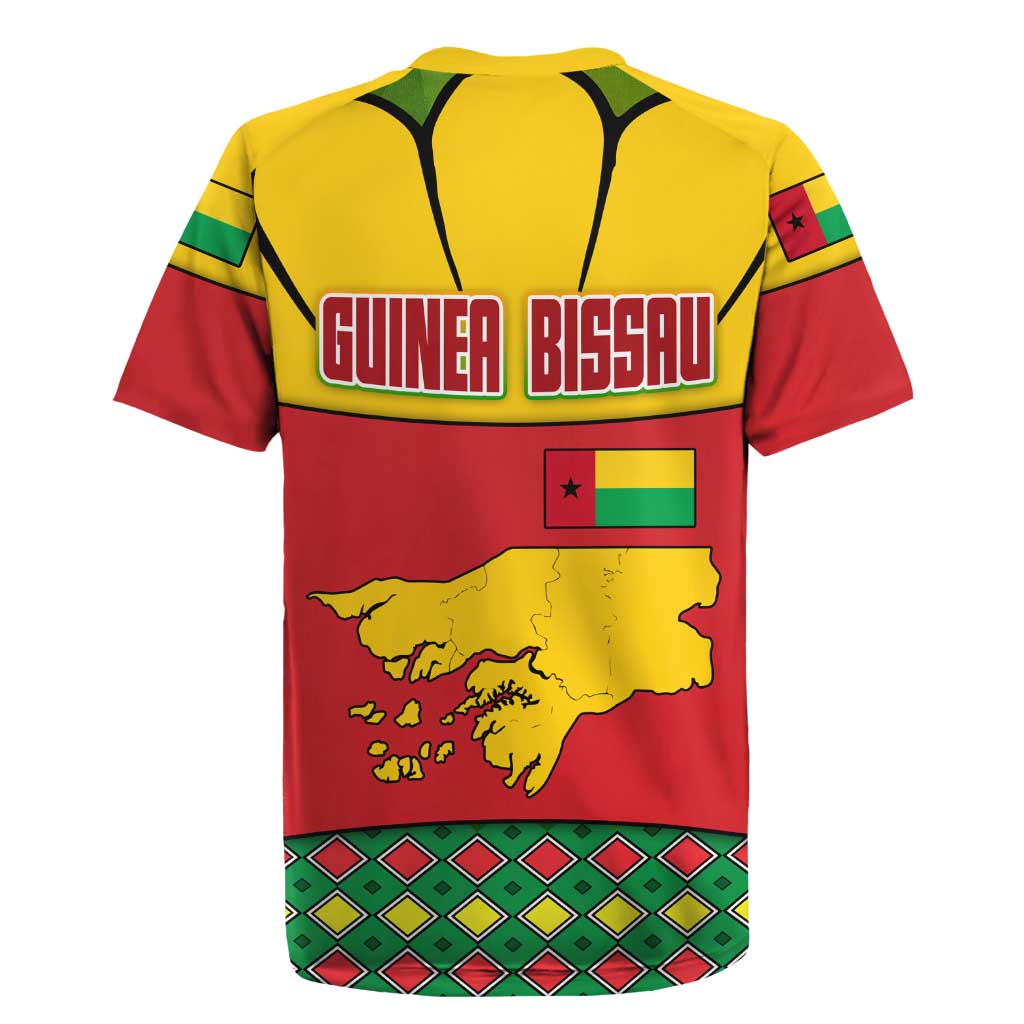 Guinea Bissau Rugby Jersey Red Yellow Green Geometric - African Pride