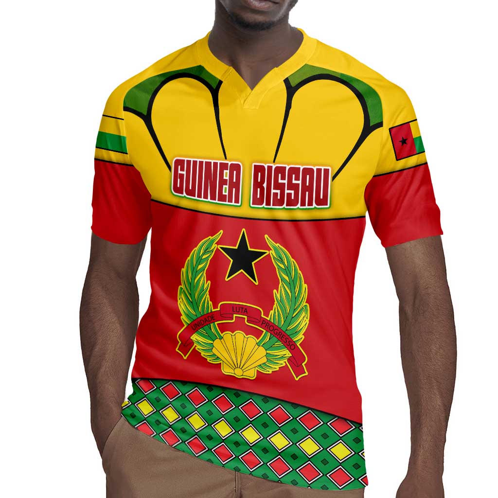 Guinea Bissau Rugby Jersey Red Yellow Green Geometric - African Pride