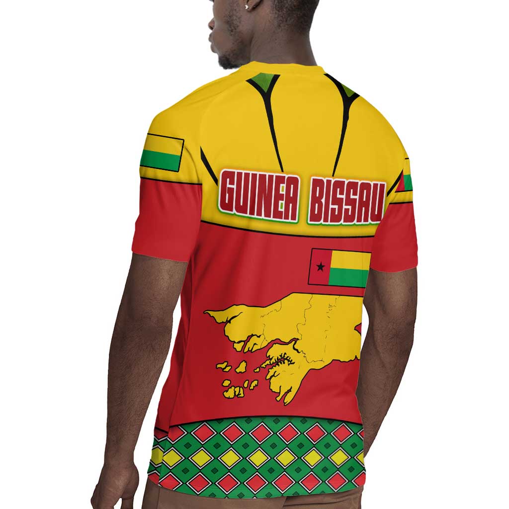 Guinea Bissau Rugby Jersey Red Yellow Green Geometric - African Pride
