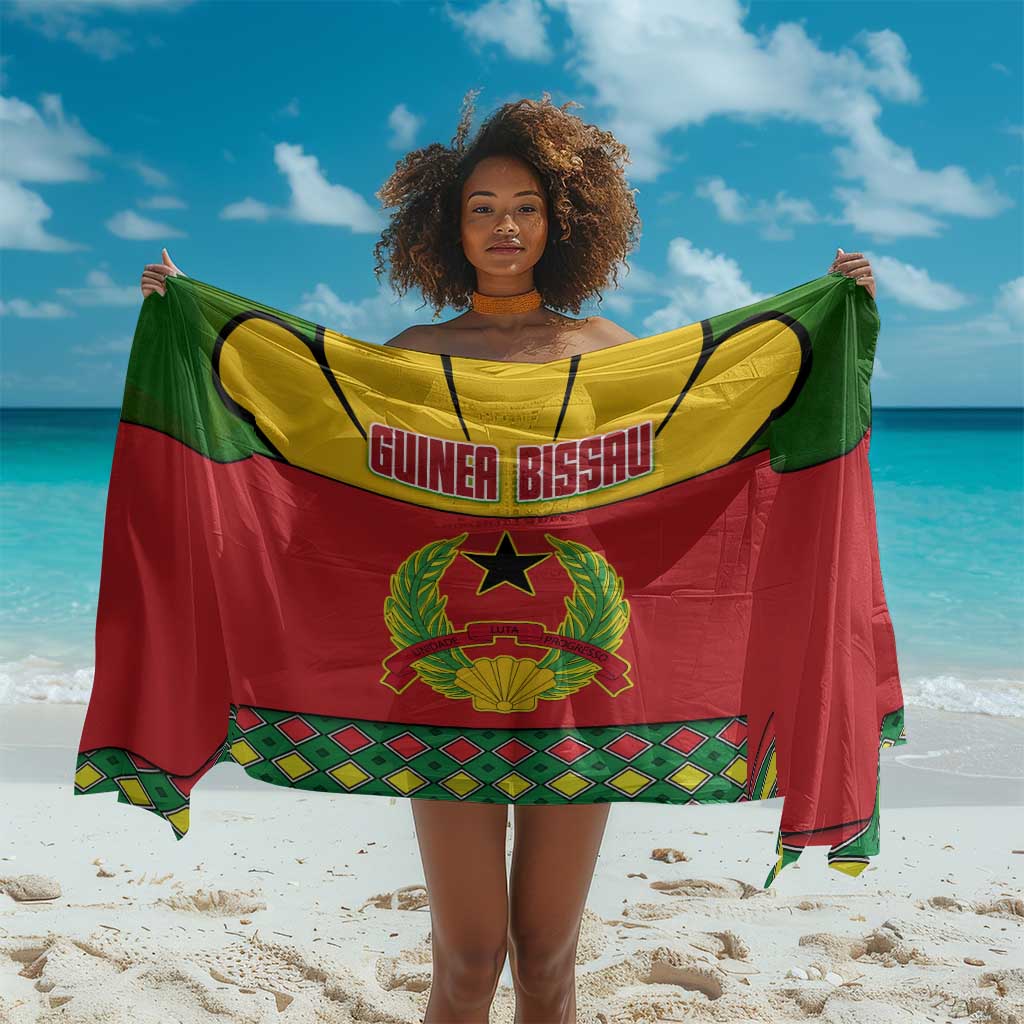 Guinea Bissau Sarong Red Yellow Green Geometric - African Pride