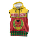 Guinea Bissau Sleeveless Hoodie Red Yellow Green Geometric - African Pride