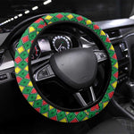 Guinea Bissau Steering Wheel Cover Red Yellow Green Geometric - African Pride