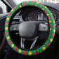 Guinea Bissau Steering Wheel Cover Red Yellow Green Geometric - African Pride