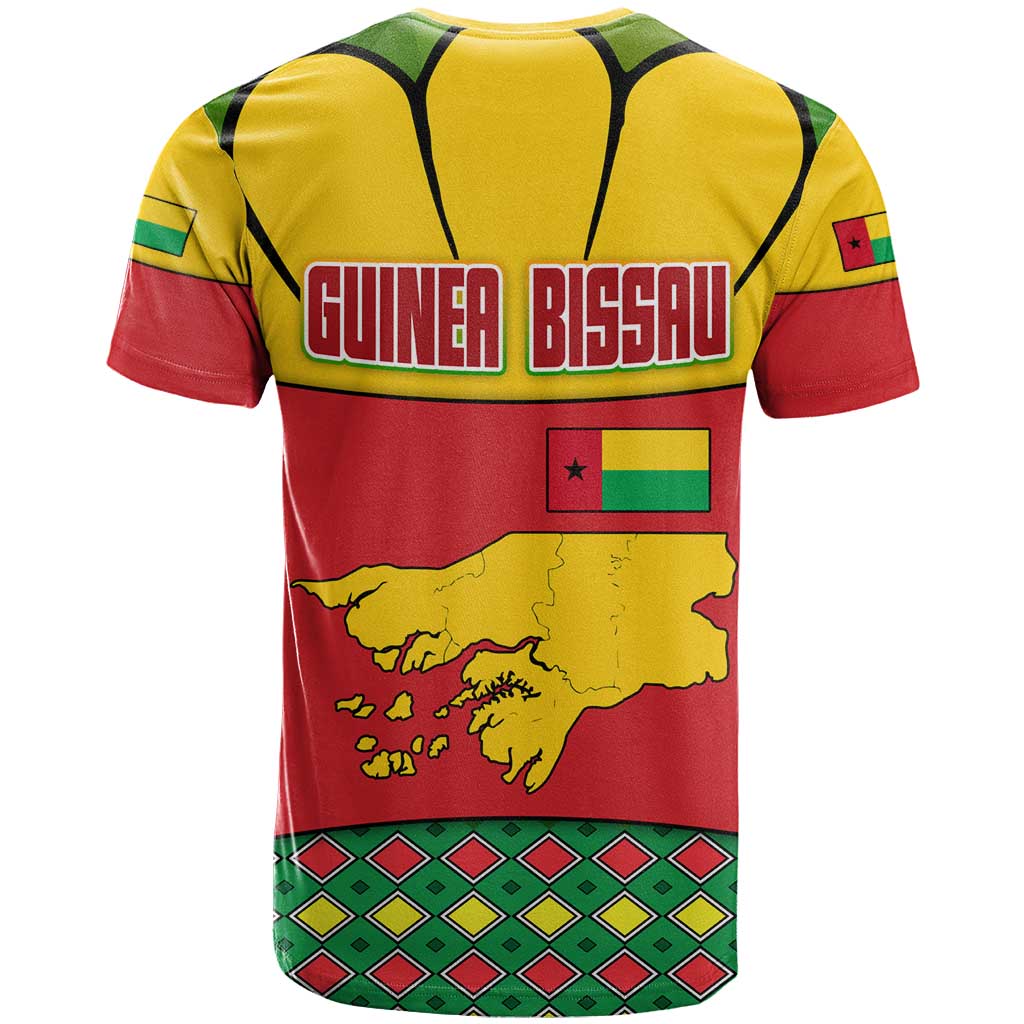 Guinea Bissau T shirt Red Yellow Green Geometric - African Pride