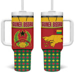 Guinea Bissau Tumbler With Handle Red Yellow Green Geometric - African Pride