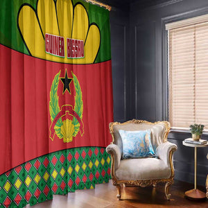 Guinea Bissau Window Curtain Red Yellow Green Geometric - African Pride