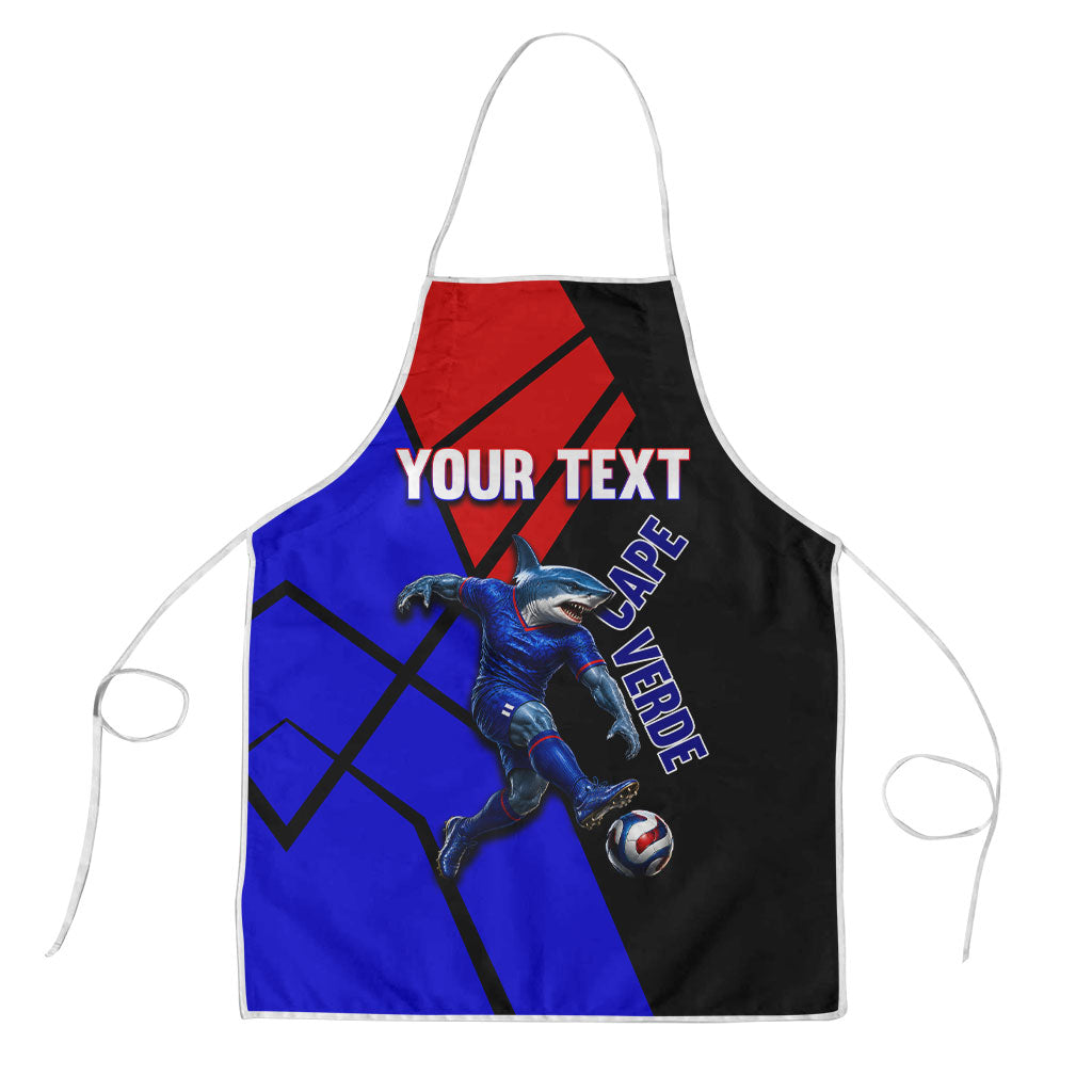 Personalized Cape Verde Soccer Shark Mascot Apron Blue Sharks Football Player Dynamic Graphic