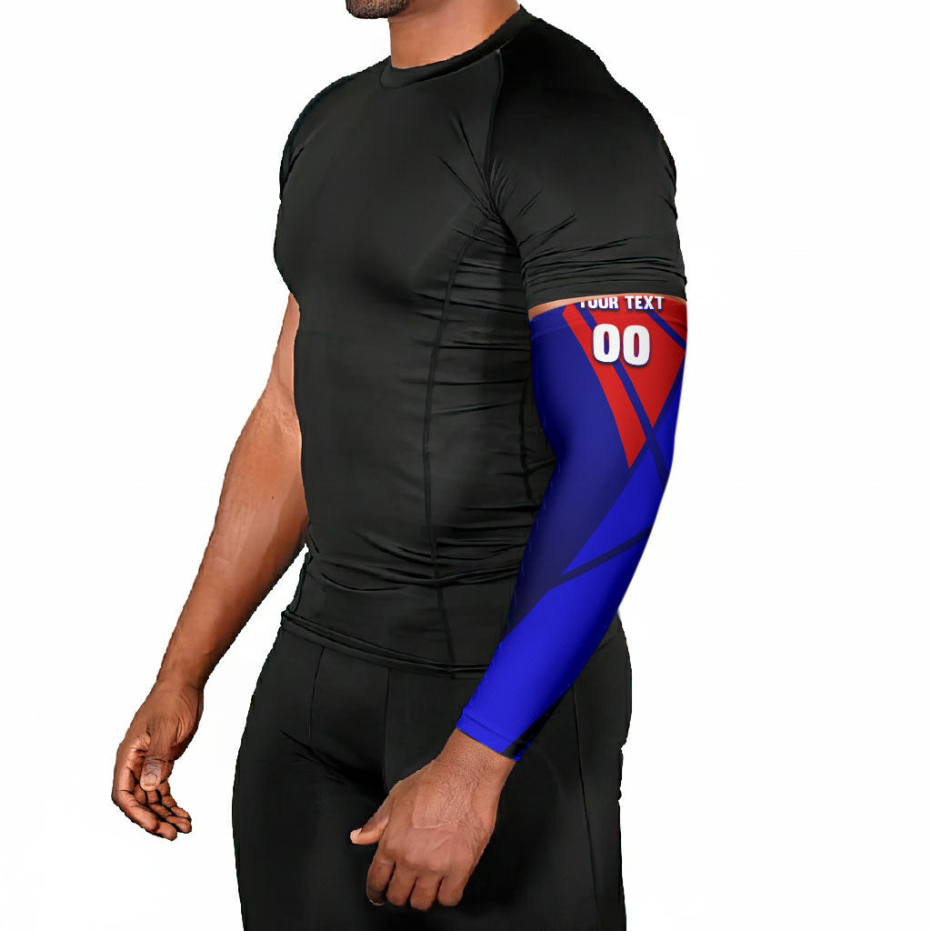 Personalized Cape Verde Soccer Shark Mascot Arm Sleeves Blue Sharks Football Player Dynamic Graphic