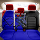 Personalized Cape Verde Soccer Shark Mascot Back Car Seat Cover Blue Sharks Football Player Dynamic Graphic