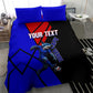 Personalized Cape Verde Soccer Shark Mascot Bedding Set Blue Sharks Football Player Dynamic Graphic