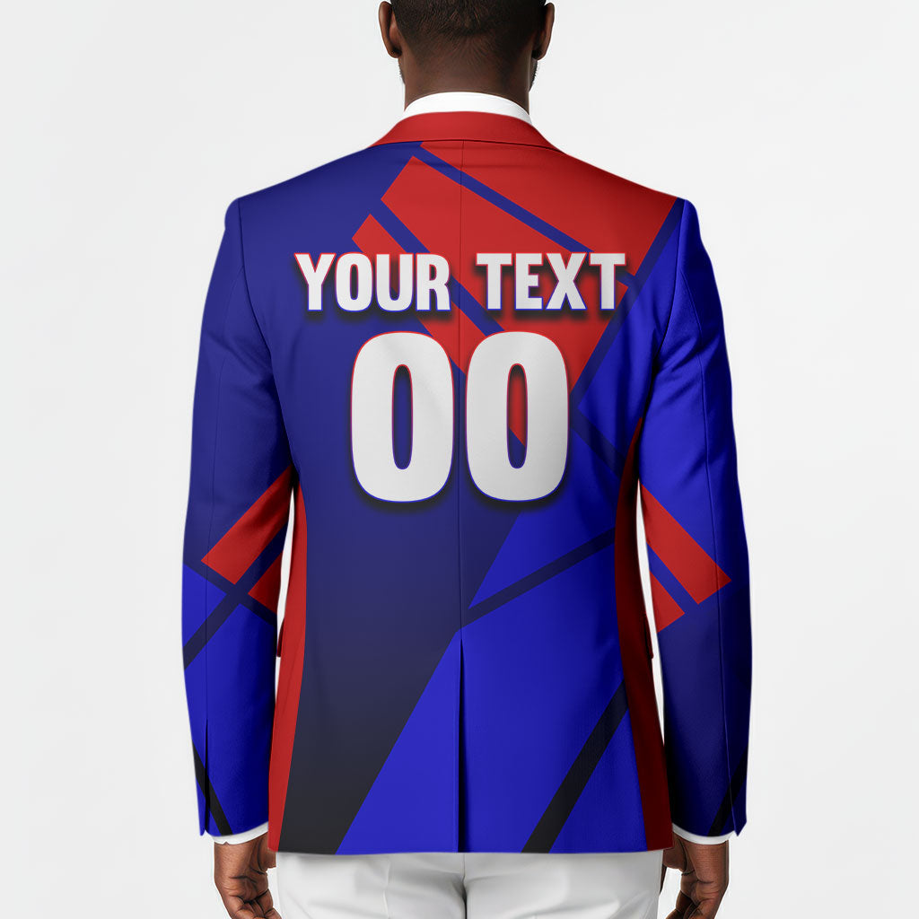 Personalized Cape Verde Soccer Shark Mascot Blazer Blue Sharks Football Player Dynamic Graphic