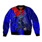 Personalized Cape Verde Soccer Shark Mascot Bomber Jacket Blue Sharks Football Player Dynamic Graphic