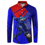 Personalized Cape Verde Soccer Shark Mascot Button Sweatshirt Blue Sharks Football Player Dynamic Graphic