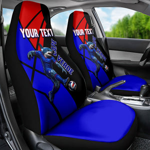 Personalized Cape Verde Soccer Shark Mascot Car Seat Cover Blue Sharks Football Player Dynamic Graphic
