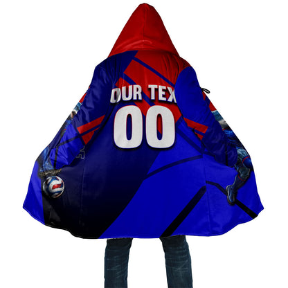 Personalized Cape Verde Soccer Shark Mascot Cloak Blue Sharks Football Player Dynamic Graphic