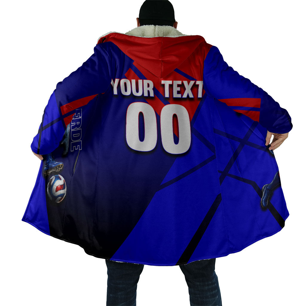 Personalized Cape Verde Soccer Shark Mascot Cloak Blue Sharks Football Player Dynamic Graphic