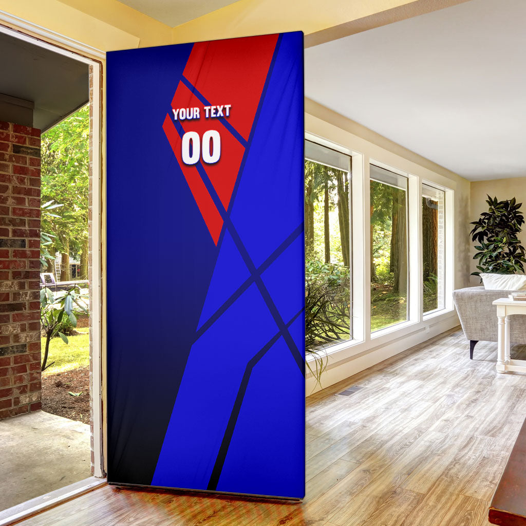 Personalized Cape Verde Soccer Shark Mascot Door Cover Blue Sharks Football Player Dynamic Graphic