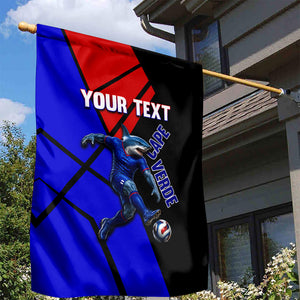 Personalized Cape Verde Soccer Shark Mascot Garden Flag Blue Sharks Football Player Dynamic Graphic