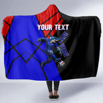 Personalized Cape Verde Soccer Shark Mascot Hooded Blanket Blue Sharks Football Player Dynamic Graphic
