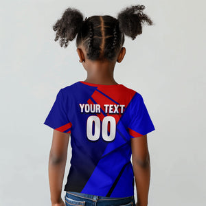 Personalized Cape Verde Soccer Shark Mascot Kid T shirt Blue Sharks Football Player Dynamic Graphic