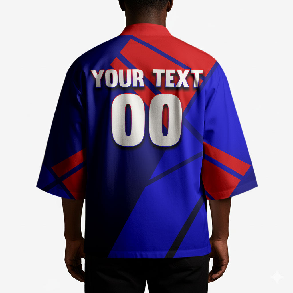 Personalized Cape Verde Soccer Shark Mascot Kimono Blue Sharks Football Player Dynamic Graphic