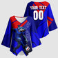 Personalized Cape Verde Soccer Shark Mascot Kimono Sleeve Blouse Blue Sharks Football Player Dynamic Graphic