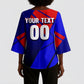 Personalized Cape Verde Soccer Shark Mascot Kimono Sleeve Blouse Blue Sharks Football Player Dynamic Graphic