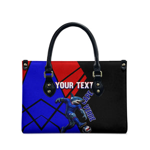 Personalized Cape Verde Soccer Shark Mascot Leather Bag Blue Sharks Football Player Dynamic Graphic