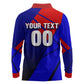 Personalized Cape Verde Soccer Shark Mascot Long Sleeve Polo Shirt Blue Sharks Football Player Dynamic Graphic