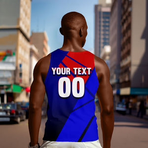 Personalized Cape Verde Soccer Shark Mascot Men Tank Top Blue Sharks Football Player Dynamic Graphic