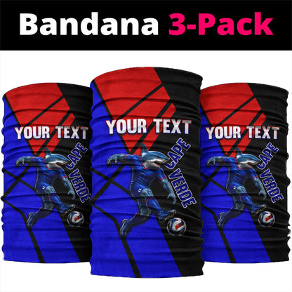 Personalized Cape Verde Soccer Shark Mascot Neck Gaiter Blue Sharks Football Player Dynamic Graphic