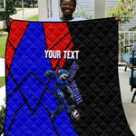 Personalized Cape Verde Soccer Shark Mascot Quilt Blue Sharks Football Player Dynamic Graphic