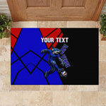 Personalized Cape Verde Soccer Shark Mascot Rubber Doormat Blue Sharks Football Player Dynamic Graphic