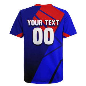Personalized Cape Verde Soccer Shark Mascot Rugby Jersey Blue Sharks Football Player Dynamic Graphic