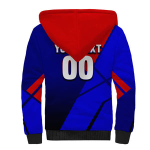 Personalized Cape Verde Soccer Shark Mascot Sherpa Hoodie Blue Sharks Football Player Dynamic Graphic