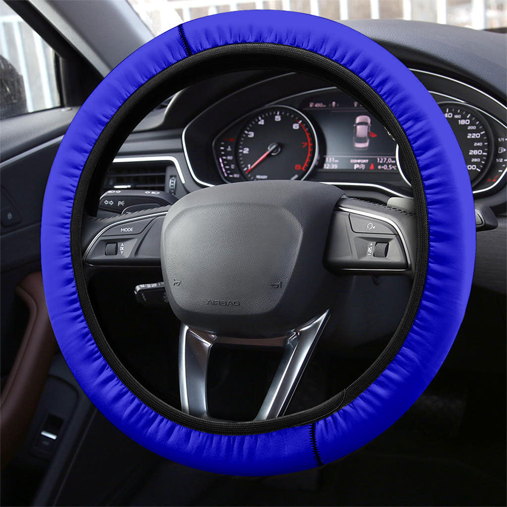 Cape Verde Soccer Shark Mascot Steering Wheel Cover Blue Sharks Football Player Dynamic Graphic