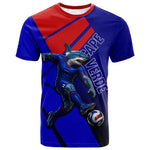 Personalized Cape Verde Soccer Shark Mascot T shirt Blue Sharks Football Player Dynamic Graphic