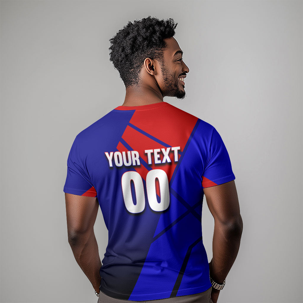 Personalized Cape Verde Soccer Shark Mascot T shirt Blue Sharks Football Player Dynamic Graphic