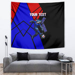 Personalized Cape Verde Soccer Shark Mascot Tapestry Blue Sharks Football Player Dynamic Graphic
