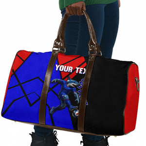 Personalized Cape Verde Soccer Shark Mascot Travel Bag Blue Sharks Football Player Dynamic Graphic