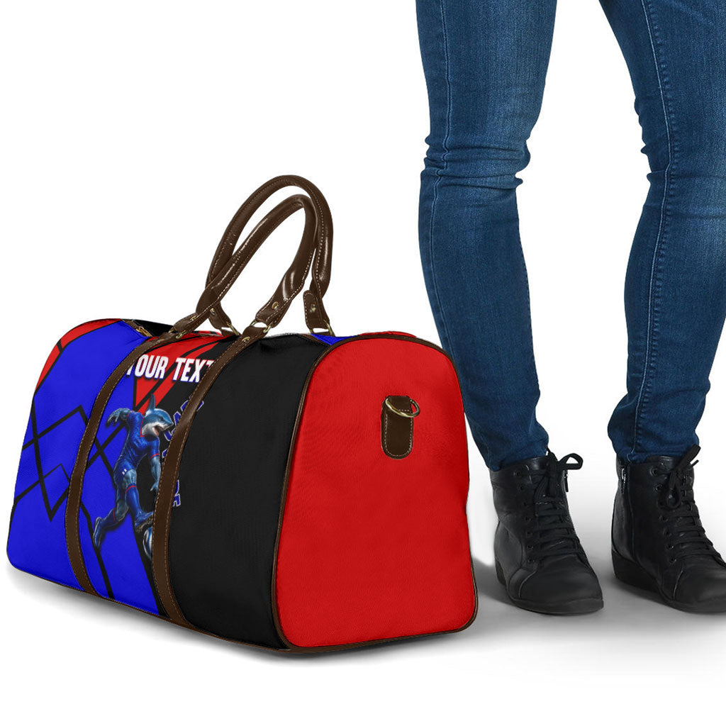 Personalized Cape Verde Soccer Shark Mascot Travel Bag Blue Sharks Football Player Dynamic Graphic
