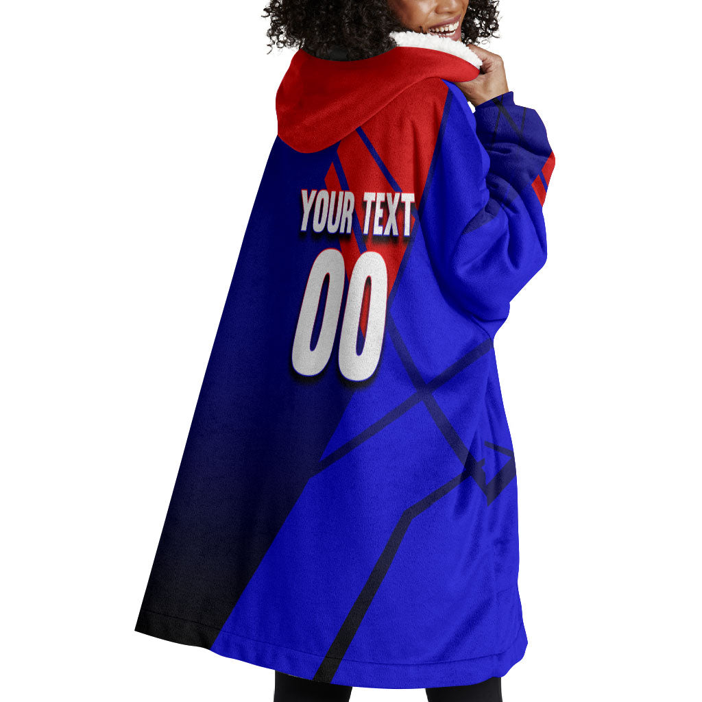 Personalized Cape Verde Soccer Shark Mascot Wearable Blanket Hoodie Blue Sharks Football Player Dynamic Graphic
