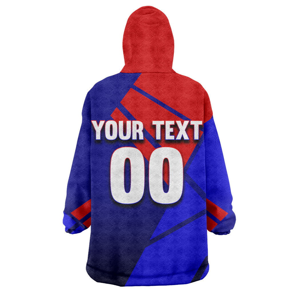 Personalized Cape Verde Soccer Shark Mascot Wearable Blanket Hoodie Blue Sharks Football Player Dynamic Graphic