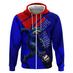 Personalized Cape Verde Soccer Shark Mascot Zip Hoodie Blue Sharks Football Player Dynamic Graphic