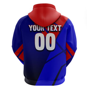Personalized Cape Verde Soccer Shark Mascot Zip Hoodie Blue Sharks Football Player Dynamic Graphic