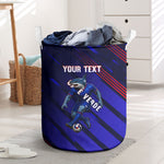 Personalized Cape Verde Soccer Laundry Basket Shark Mascot Football Player Striped Pattern