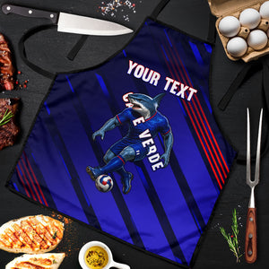 Personalized Cape Verde Soccer Apron Shark Mascot Football Player Striped Pattern